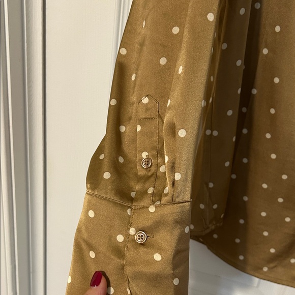 Banana Republic Tan Polka Dot Shirt - Picture 3 of 9